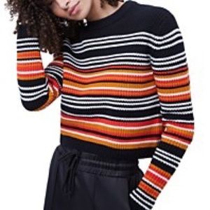 French Connection June Striped Knot Sweater Cropped